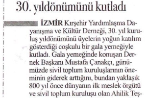 Kırşehirliler 30. Yılını Özel Galada Kutladı