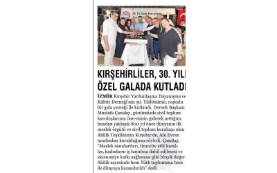 Kırşehirliler 30. Yılını Özel Galada Kutladı