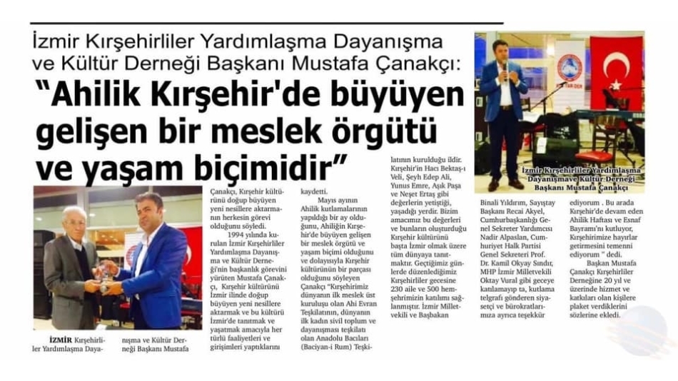 Ahilik Kırşehir'de Büyüyen Gelişen Bir Meslek Örgütü